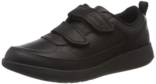 Clarks Męskie trampki Scape Flare K Low-Top, Czarna czarna skóra czarna skóra, 46 EU