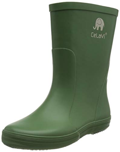 Celavi Unisex dziecięce kalosze Basic Wellies-Solid, Elm Green - 19 EU