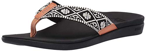 Reef Ortho-Bounce Woven japonki damskie, czarny - czarny biały - 37.5 EU