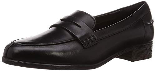 Clarks Damskie kapcie Hamble Loafer, Czarny Black Leather, 39.5 EU