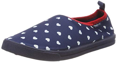 Playshoes Dziewczęce buty aqua Slipper w kształcie serca, niebieski - niebieski Marine 11-32/33 EU