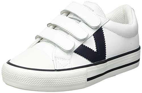 victoria Unisex Tribu Piel Vegana Contraste trampki dziecięce, Biały, 19 EU
