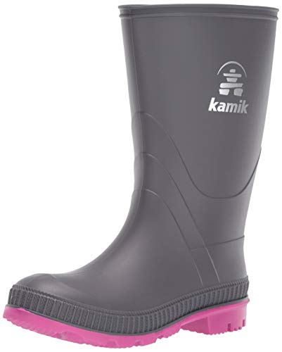 Kamik Kalosze dziewczęce Stomp, szary - szary Charcoal Magenta Chm - 25 EU