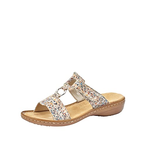 Rieker klapki damskie 608a0, Wielokolorowy Pebble Multi 93, 36 EU