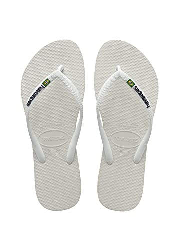 Havaianas Damskie japonki Slim Brasil z logo, biały, 33/34 EU