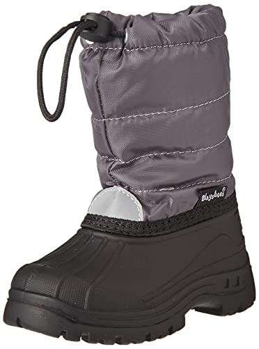 Playshoes Chłopięce buty zimowe z podszewką, uniseks, ciepła wyściółka wewnętrzna, kozaki śniegowe, szare 33 szare, rozmiar 22/23 EU