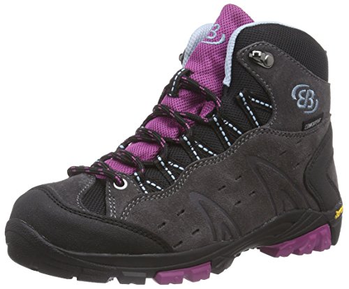 Brütting Mount Bona High Kids Uniseks - dzieci Buty trekkingowe i turystyczne, szary/liliowy/niebieski, 39 EU