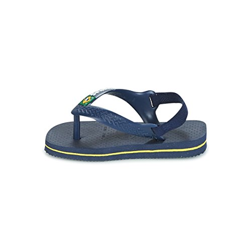 Havaianas Dziecięce sandały uniseks Baby Brasil Logo II, Navy Blue Citrusżółty, 20 EU