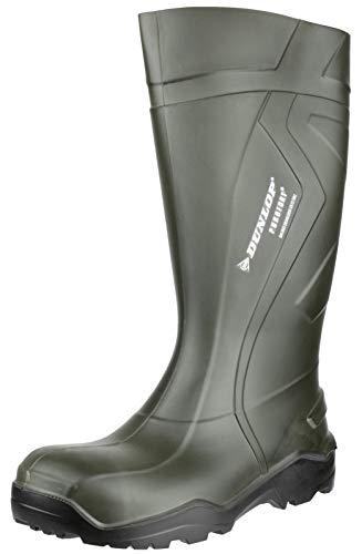 Dunlop C762933 S5 PUROFORT+ kalosze dla dorosłych, uniseks, zielony - Dunkelgrün Schwarz - 42 EU