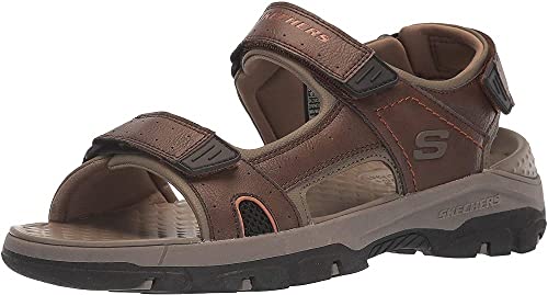 Skechers Tresmen Hirano sandały męskie, brązowy syntetyczny, 45 EU