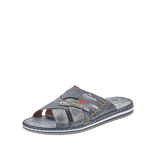 Rieker Klapki męskie wiosna/lato 21599, Niebieski Ocean Denim 14, 44 EU