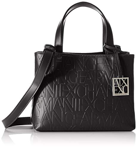 Armani Exchange Liz - mały Open Shopping Tote, czarny - czarny (Nero - Black) - 18x13x26 cm (B x H x T)