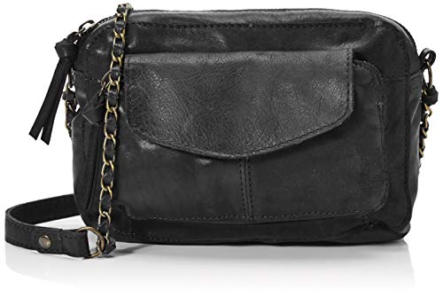PIECES Damska torba na ramię Pcnaina Leather Cross Body Fc Noos, rozmiar uniwersalny, czarny, jeden rozmiar