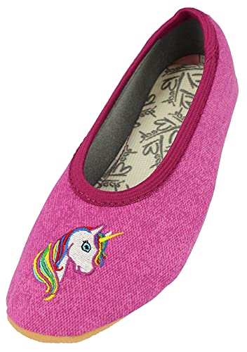 Beck dziewczęce buty gimnastyczne z jednorożcem, fioletowy - Violett Fuchsia 21-26 EU
