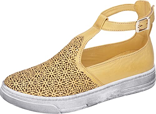 Manitu 990002-06 modne kozaki damskie, żółty - żółty - 39 eu