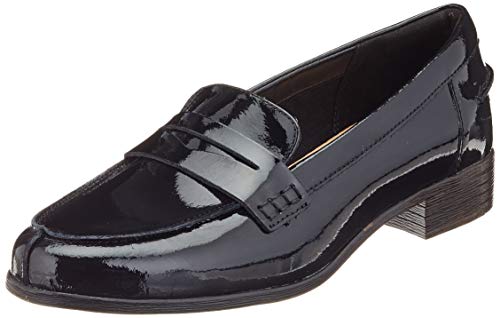 Clarks Damskie kapcie Hamble Loafer, Czarny Black Patent, 37 eu
