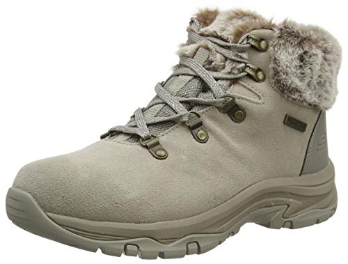 Skechers Damskie botki Trego, Nylonowy zamsz szarobrązowy - 36 EU