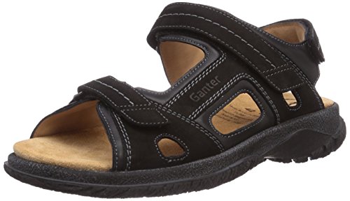 Ganter GIOVANNI sandały męskie szerokość G, czarny - czarny - 43 EU