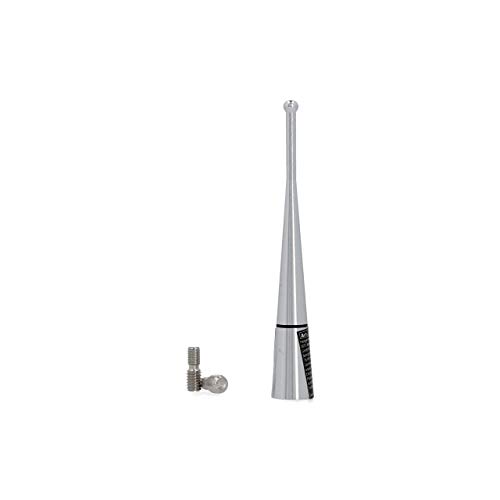 Cartrend 10503 uniwersalna antena dachowa z krótkim prętem anteny samochodowej adapter do radia samochodowego aluminium 10 cm pręt antenowy antena srebrna