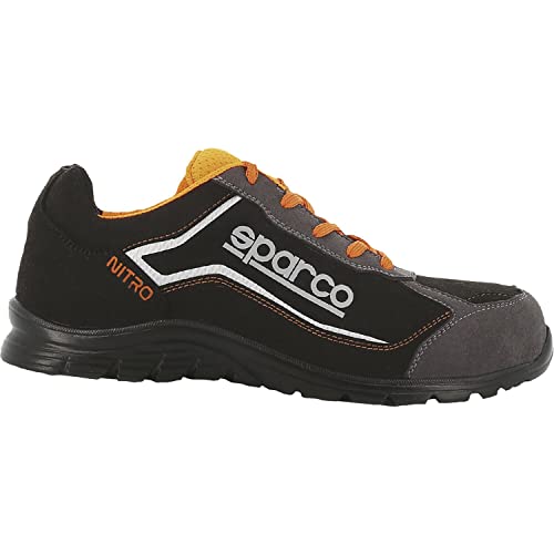 Sparco SPARCO TEAMWORK Scarpa Antinfortunistica Da Lavoro - BASSA PER UOMO E DONNA NITRO S3 SRC, buty przeciwpożarowe dla dorosłych, NERO/GRIGIO, 6 UK (UE)