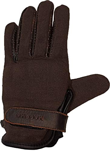 MAGOMA Dumbo rękawice motocyklowe skórzane i materiałowe z ochroną, brązowe, L.