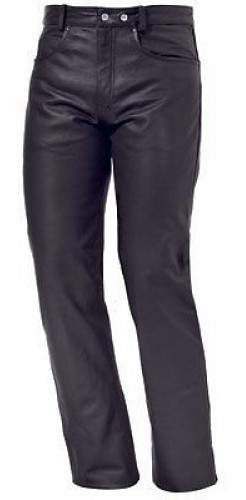 Bikers Gear Australia Nowe męskie miękkie skórzane spodnie motocyklowe Rock and Roll Comfort Leather Jeans ze skóry premium dla wygodnego dopasowania, czarne, rozmiar 2XL