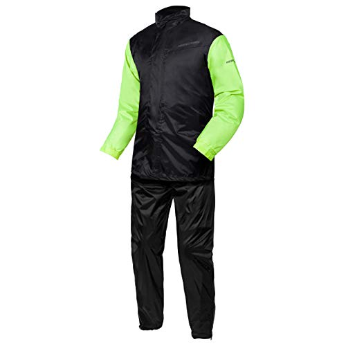 Dwuczęściowy wodoodporny garnitur Rebelhorn deszcz czarny/żółty Fluo Yellow L