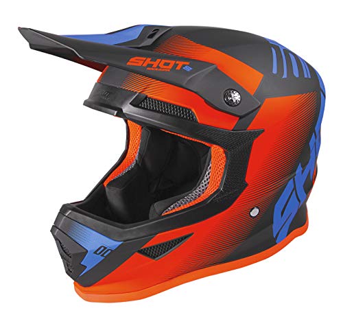 Shot kask motocrossowy Furious Trust czarny cyan pomarańczowy matowy rozmiar XL