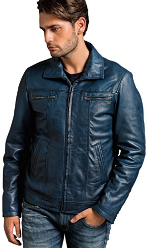 Urban Leather Calvin  męska kurtka skórzana, 3xl, niebieski (Ocean Blue) UR-340