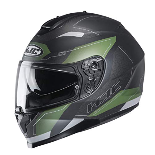 Kaski motocyklowe HJC C70 CANEX MC4SF, czarny/zielony, L