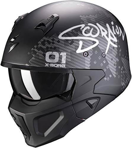 Kask motocyklowy Scorpion COGrun-X XBORG matowy, czarny/szary, XS