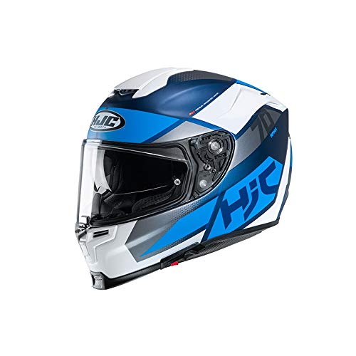 HJC Helmets Męski kask motocyklowy, biały/szary/niebieski, rozmiar M