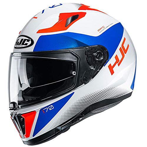 Kask motocyklowy HJC i70 TAS MC26H, biały/niebieski/pomarańczowy, rozmiar S