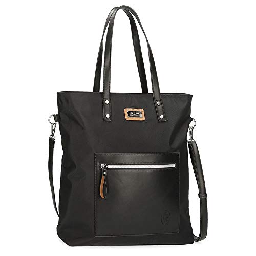El Potro Chic Shopper torebka czarna 35,5x40x12 cm poliester