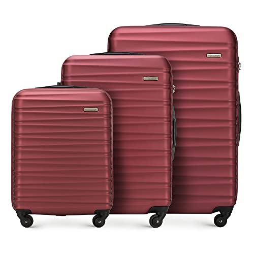 WITTCHEN Walizka | twarde etui, materiał: ABS | wysokiej jakości i stabilny, czerwony, Koffer-set 3tlg., Zestaw walizek 3-częściowy
