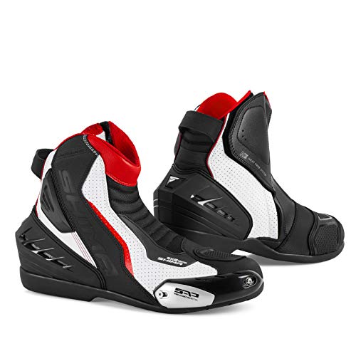 SHIMA SX-6 męskie buty motocyklowe - sportowe, skórzane (Białe, 45)