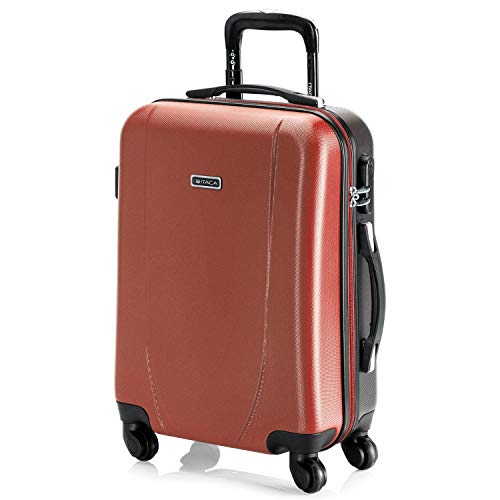 ITACA Bagaż podręczny Tiber, walizka kabinowa 55 cm, Koralowo-antracyt, Cabin suitcase 55cm, Bagaż podręczny