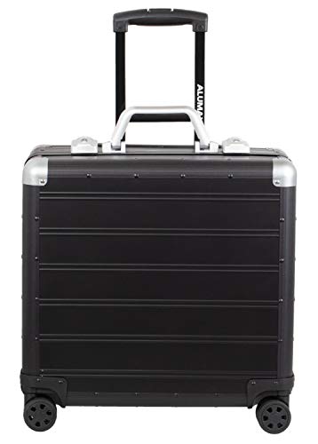 Alumaxx Alumaxx 45173  Business Trolley GEMINI, walizka podróżna z przegródką na Overnight walizka na kółkach z aluminium, 4 podwójnymi kółkami lekkobieżnymi 360°, czarna walizka ok. 42,5 x 40 x 21 cm 45173