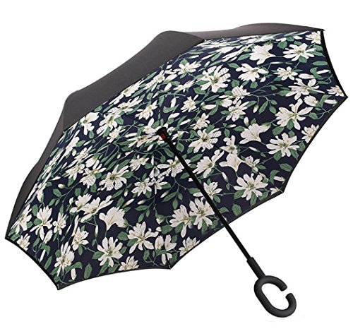 Le Monde du Parapluie Parasol w sztyfcie, czarny (czarny) - HM17FLOWERS, Czarny, 85 cm, Parasol w sztyfcie