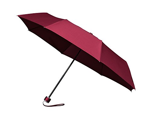 Le Monde du Parapluie MiniMax Parasol składany, dla kobiet, z ręcznym otwieraniem, ultra kompaktowy, długość 25 cm, lekki, waży zaledwie 300 g, idealny w podróży (plecak i torebka), czerwony, 25 cm,