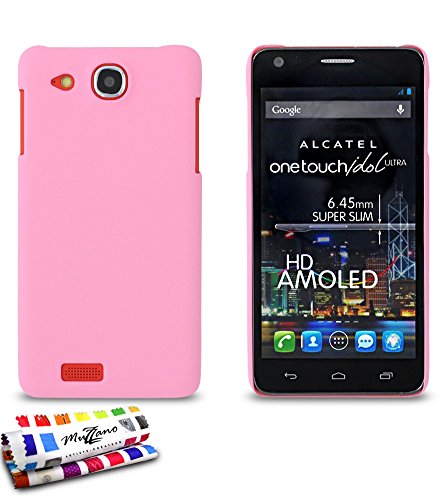 Alcatel Ultraflache harte Schutzhülle ONE TOUCH IDOL ULTRA [Le Pearls Premium] [Rosa] von MUZZANO + STIFT und MICROFASERTUCH MUZZANO GRATIS - Das ULTIMATIVE, ELEGANTE UND LANGLEBIGE Schutz-Case für