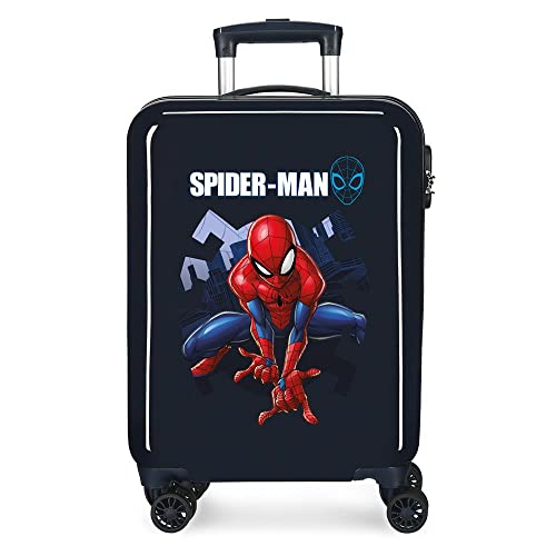 Marvel Spiderman Action walizka kabinowa, niebieska, 37 x 55 x 20 cm, z zamkiem szyfrowym, 34 l, 2,6 kg, 4 podwójne kółka, bagaż podręczny