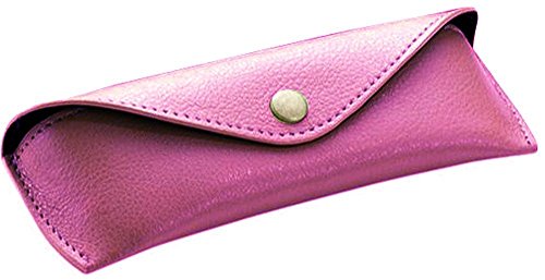Alassio Okulary - etui z prawdziwej skóry, małe, ok. 16 x 5,5 x 3 cm organizer kieszonkowy, 16 cm, różowe