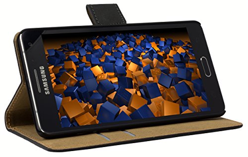 mumbi Pokrowiec Bookstyle Case kompatybilny z Samsung Galaxy A5 2015 etui na telefon komórkowy Case Wallet, czarny