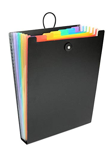 Viquel Teczka na dokumenty z 7 przegródkami, Rainbow Class na plecak, torebkę, 33 cm, czarna