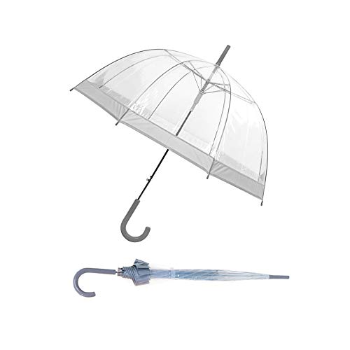 Susino Parapluie droit ouverture automatique - Transparent avec Borure argent parasol, 90 cm, srebrny (Argenté) SUSINOEXT3466ASILVER