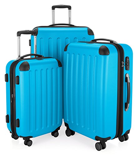 HAUPTSTADTKOFFER - SPREE – walizka podróżna na kółkach, 4 podwójne kółka, cyan, Koffer-Set, walizka