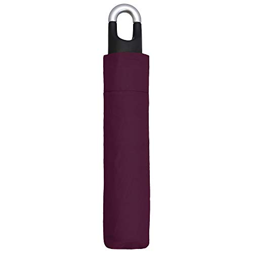 Susino Parapluie bordeaux avec poignée en U et mousqueton składany parasol, 30 cm, brązowy (Marron)
