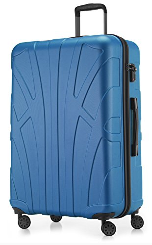 Suitline - Bagaże z twardą stroną, wózek z twardą skorupą, rozszerzalna, TSA, (S, M i L), czarny, Cyjanniebieski, 76 cm, Walizka