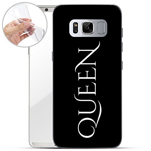 Finoo | Samsung Galaxy S8 Plus miękkie elastyczne silikonowe etui na telefon | przezroczyste etui z TPU z motywem | etui z ultra cienkim kompleksowym zabezpieczeniem | Queen Font Black